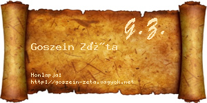 Goszein Zéta névjegykártya
